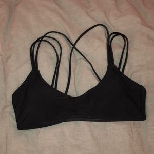 Aerie Black Strappy Scoop Bikini Top